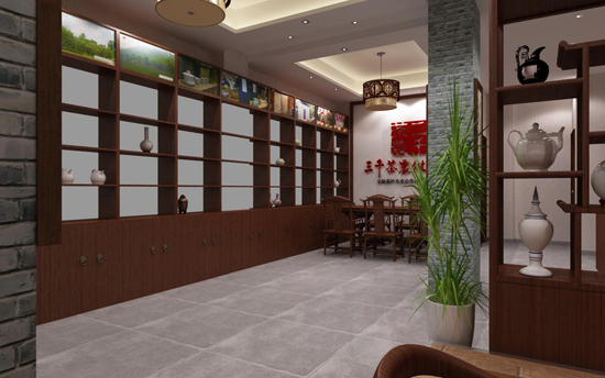 菏泽茶叶店_茶叶店装修效果图_菏泽茶楼茶馆装修